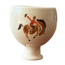 Ceramic cup with painted horse rider gifts local