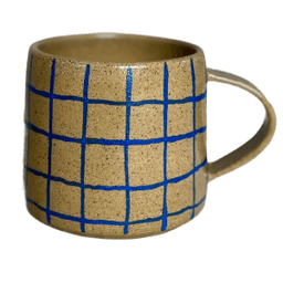Blue grid mug gifts local